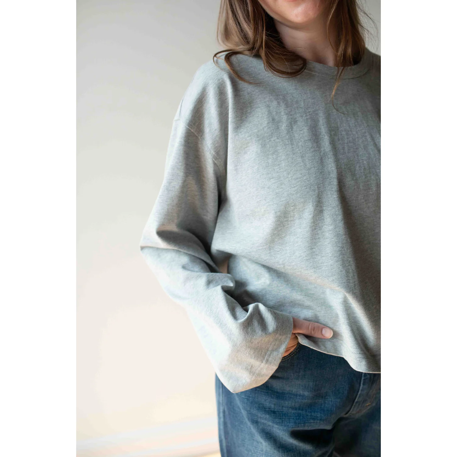 Apiece Apart Boxy Tee in Heathered Grey - Image 5