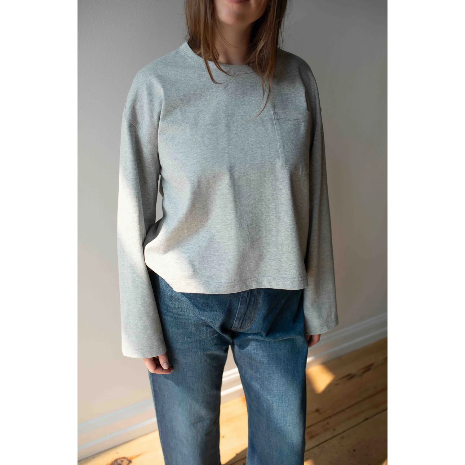 Apiece Apart Boxy Tee in Heathered Grey - Image 6