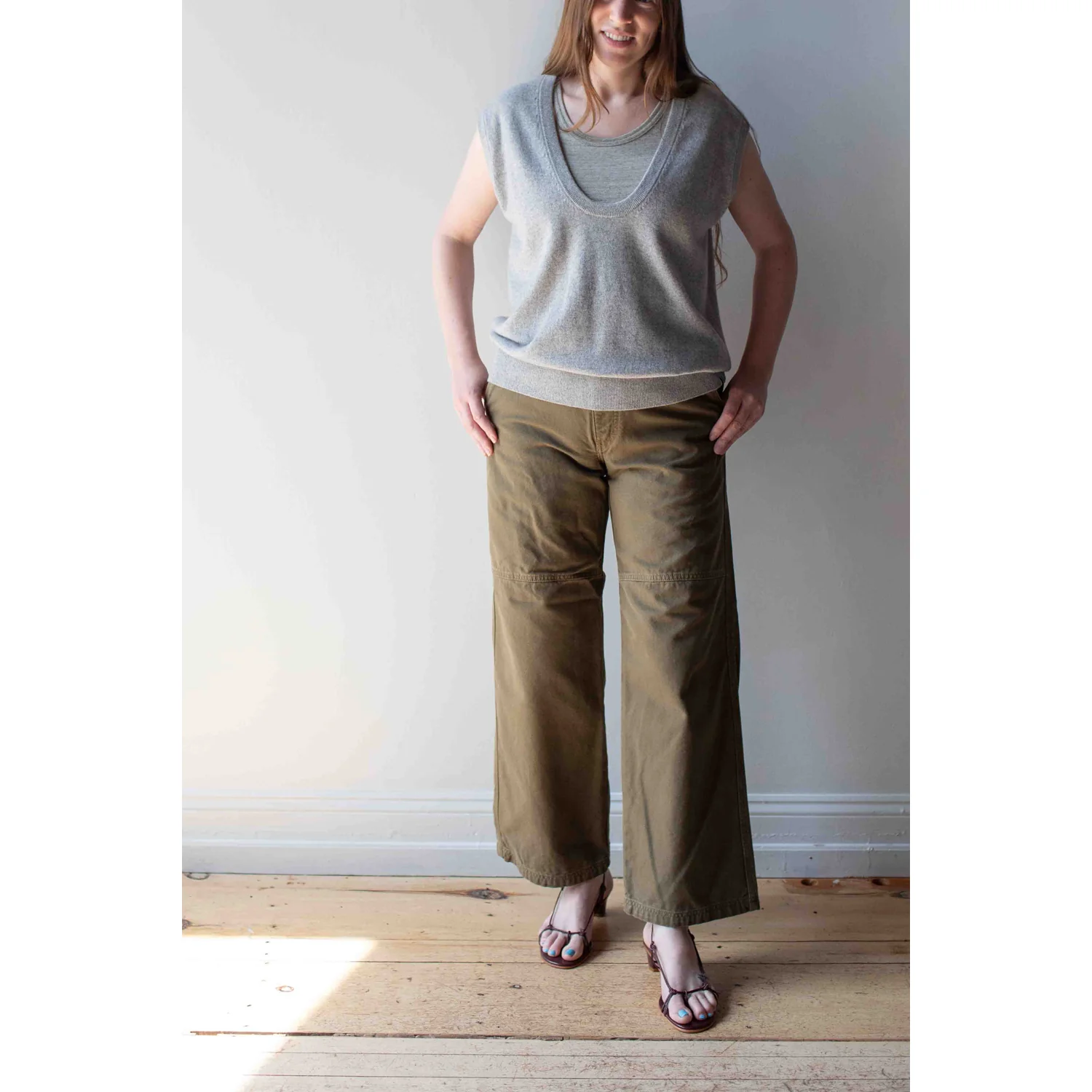 Ichi Antiquités Undyed Tank Top in Gray - Image 6