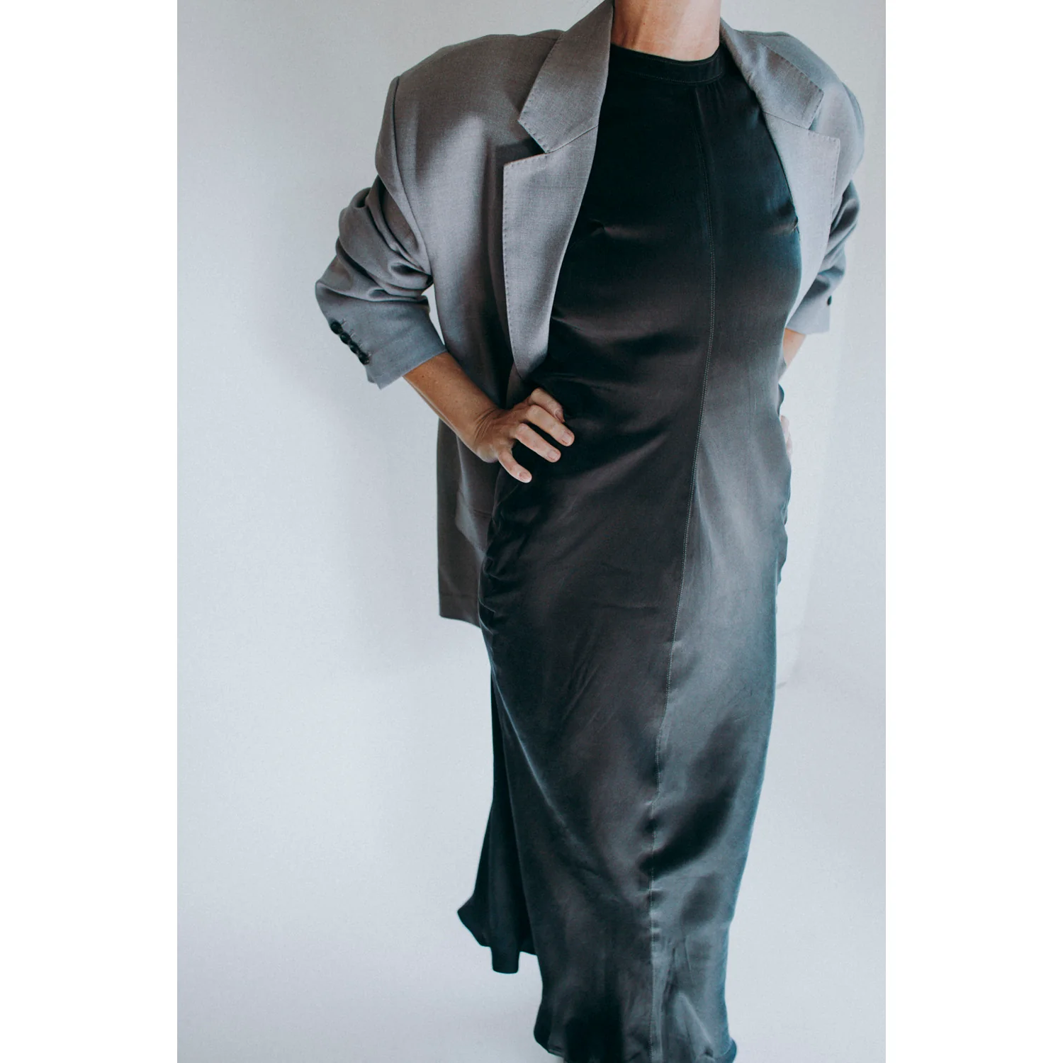 Sayaka Davis Draped Waist Dress in Black - Image 4